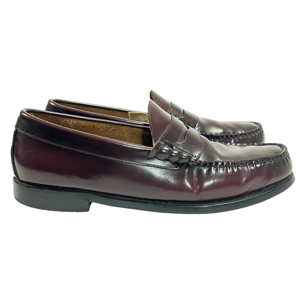 GH Bass Weejuns Mens 9 D Burgundy Leather Penny Loafers Preppy Classic